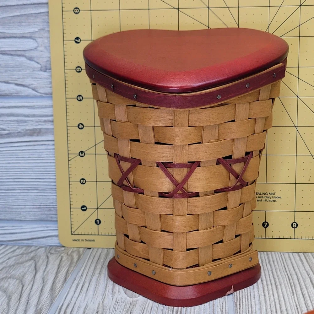 Longaberger Sweetheart True Love Basket‎ 2008 Red Heart Lid Protector Primitive